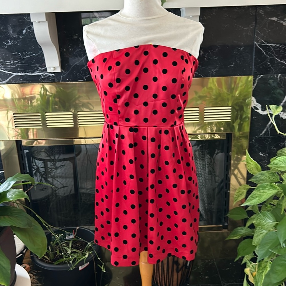 Red polka dot dress
